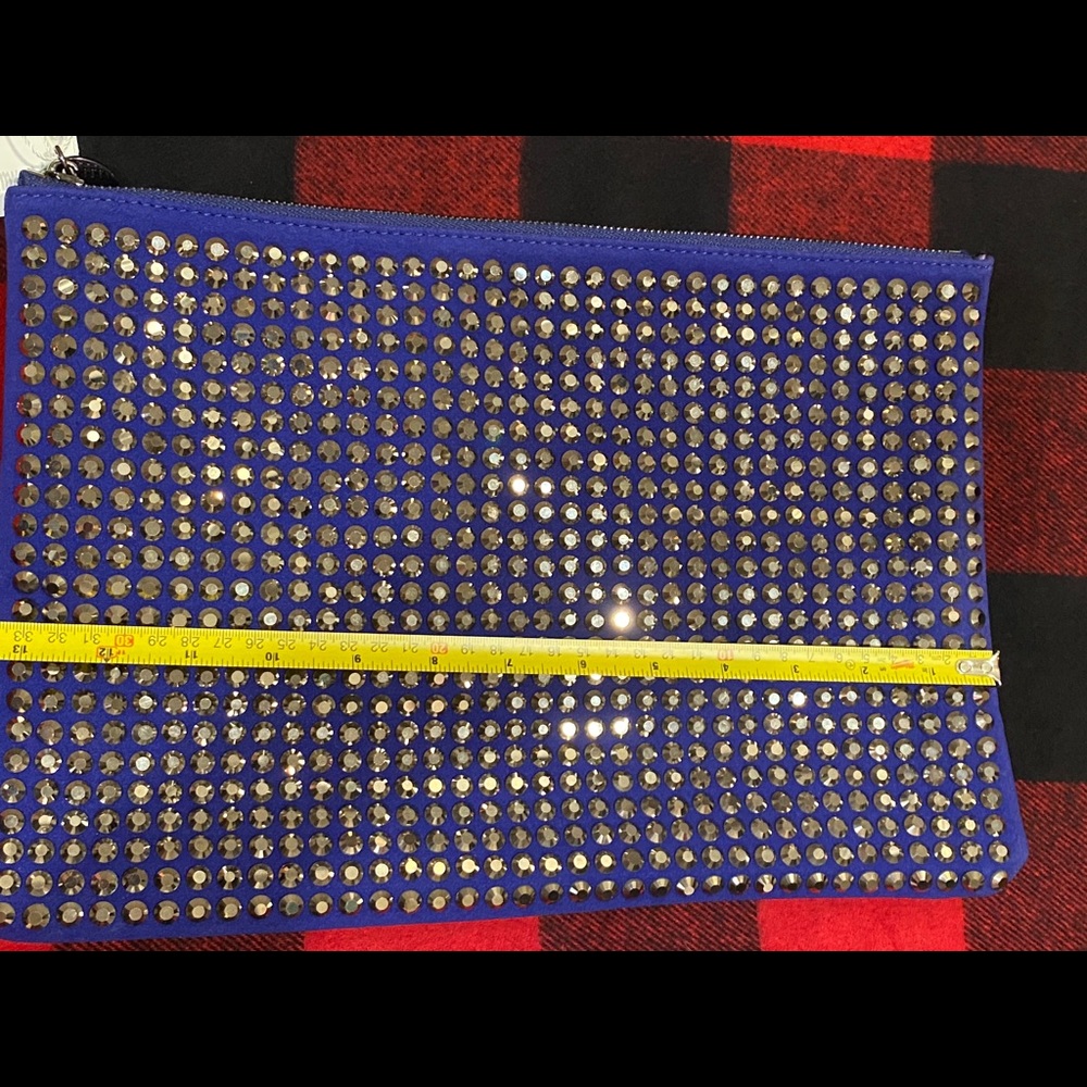 NWT - Royal Blue Suede-like Studded Clutch - Picture 6 of 8